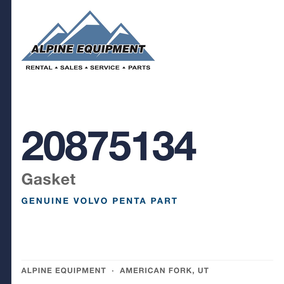 Volvo Penta 20875134 Gasket — genuine part from Alpine Equipment, American Fork UT