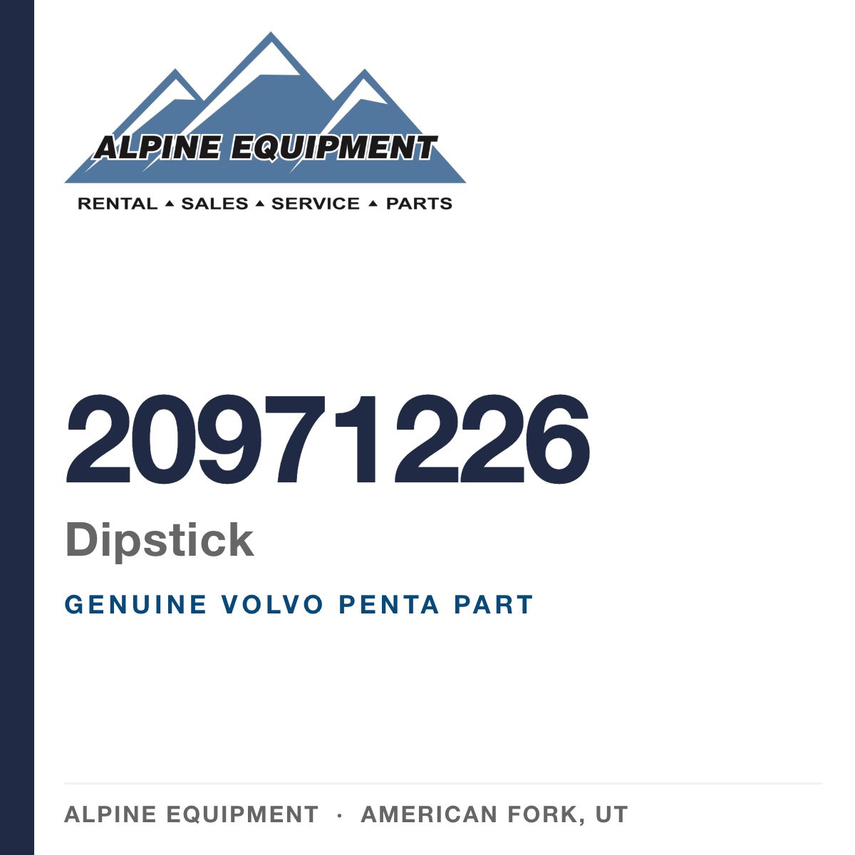 Volvo Penta 20971226 Dipstick — genuine part from Alpine Equipment, American Fork UT