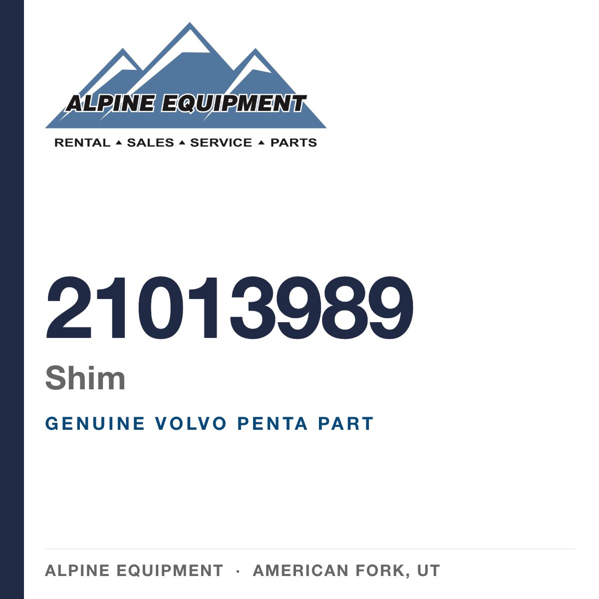 Volvo Penta 21013989 Shim — genuine part from Alpine Equipment, American Fork UT