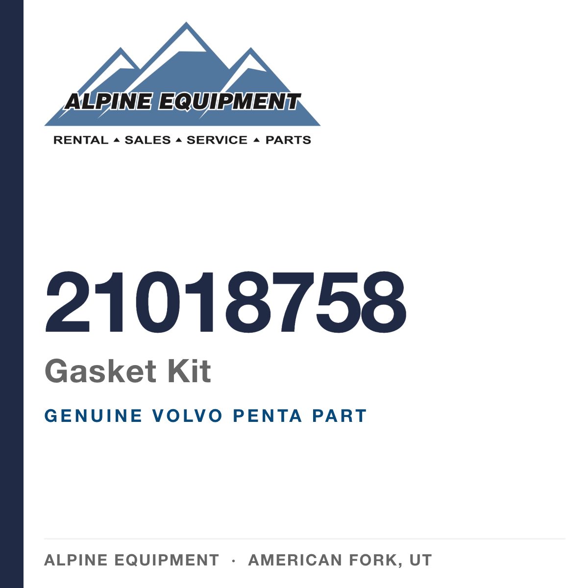 Volvo Penta 21018758 Gasket Kit — genuine part from Alpine Equipment, American Fork UT