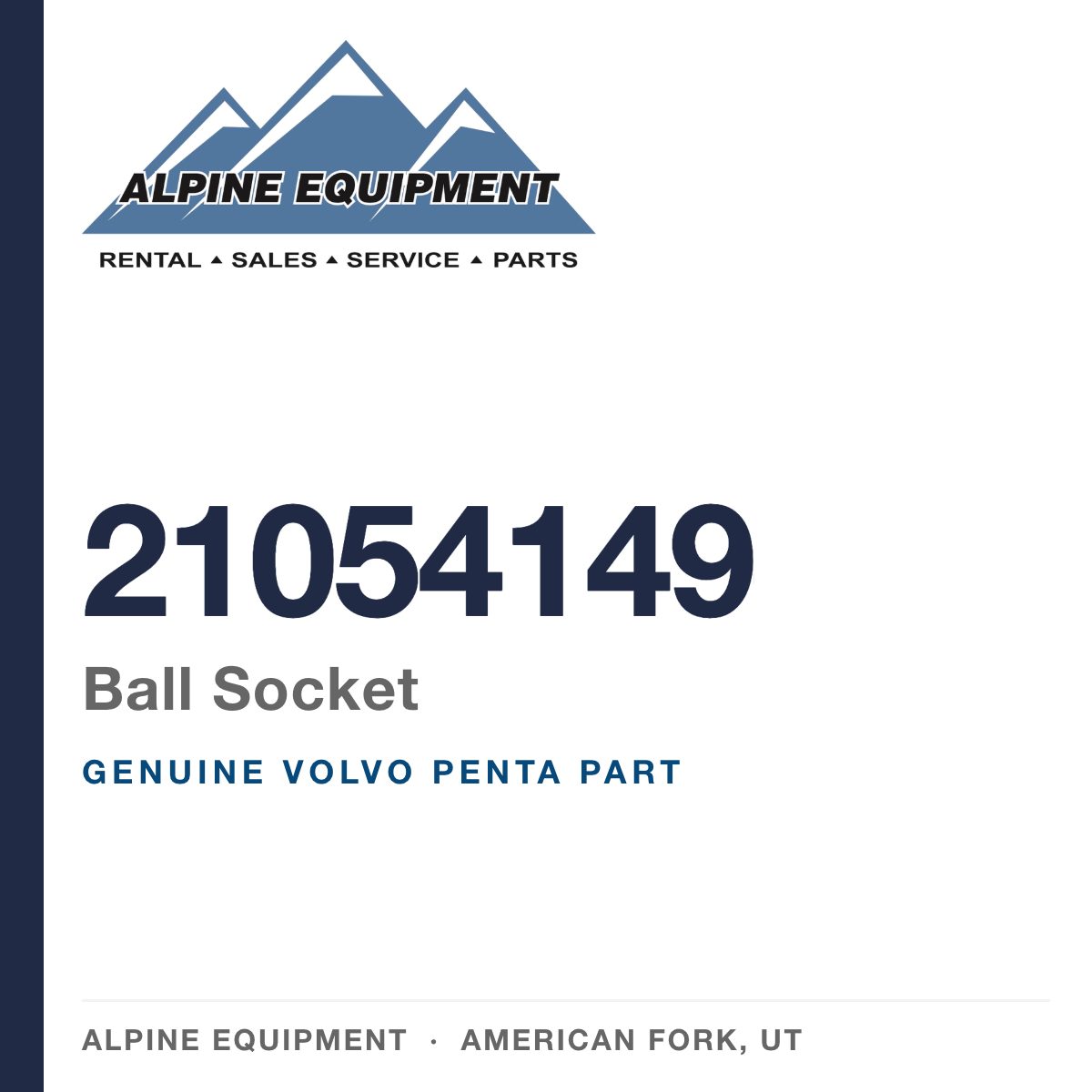Volvo Penta 21054149 Ball Socket — genuine part from Alpine Equipment, American Fork UT