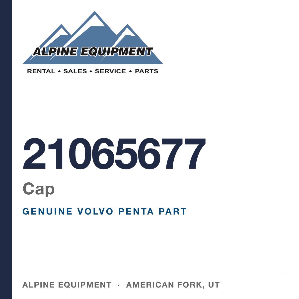 Volvo Penta 21065677 Cap — genuine part from Alpine Equipment, American Fork UT