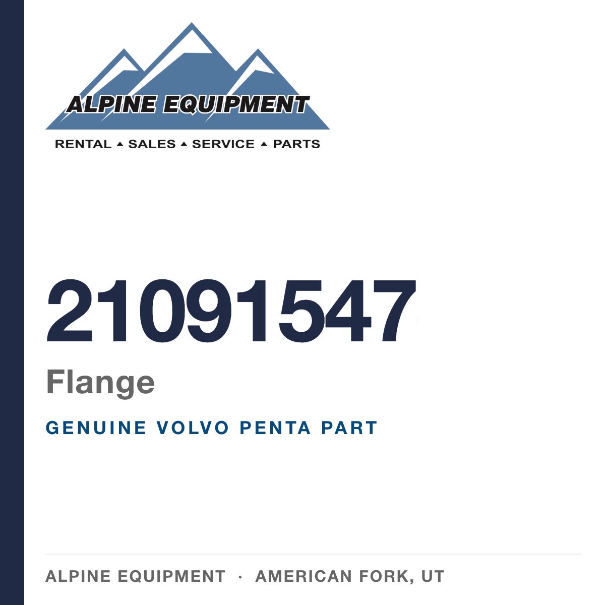 Volvo Penta 21091547 Flange — genuine part from Alpine Equipment, American Fork UT
