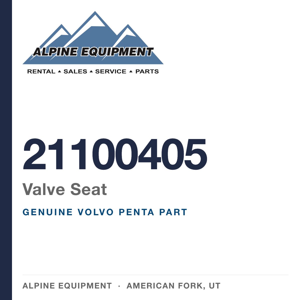Volvo Penta 21100405 Valve Seat — genuine part from Alpine Equipment, American Fork UT