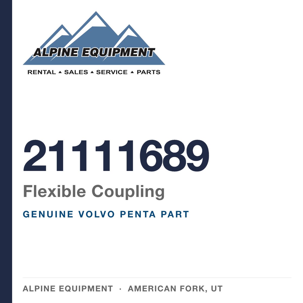 Volvo Penta 21111689 Flexible Coupling — genuine part from Alpine Equipment, American Fork UT
