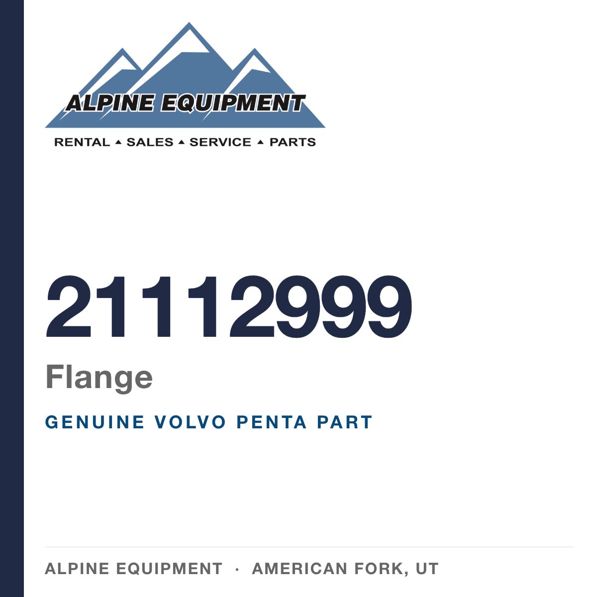 Volvo Penta 21112999 Flange — genuine part from Alpine Equipment, American Fork UT