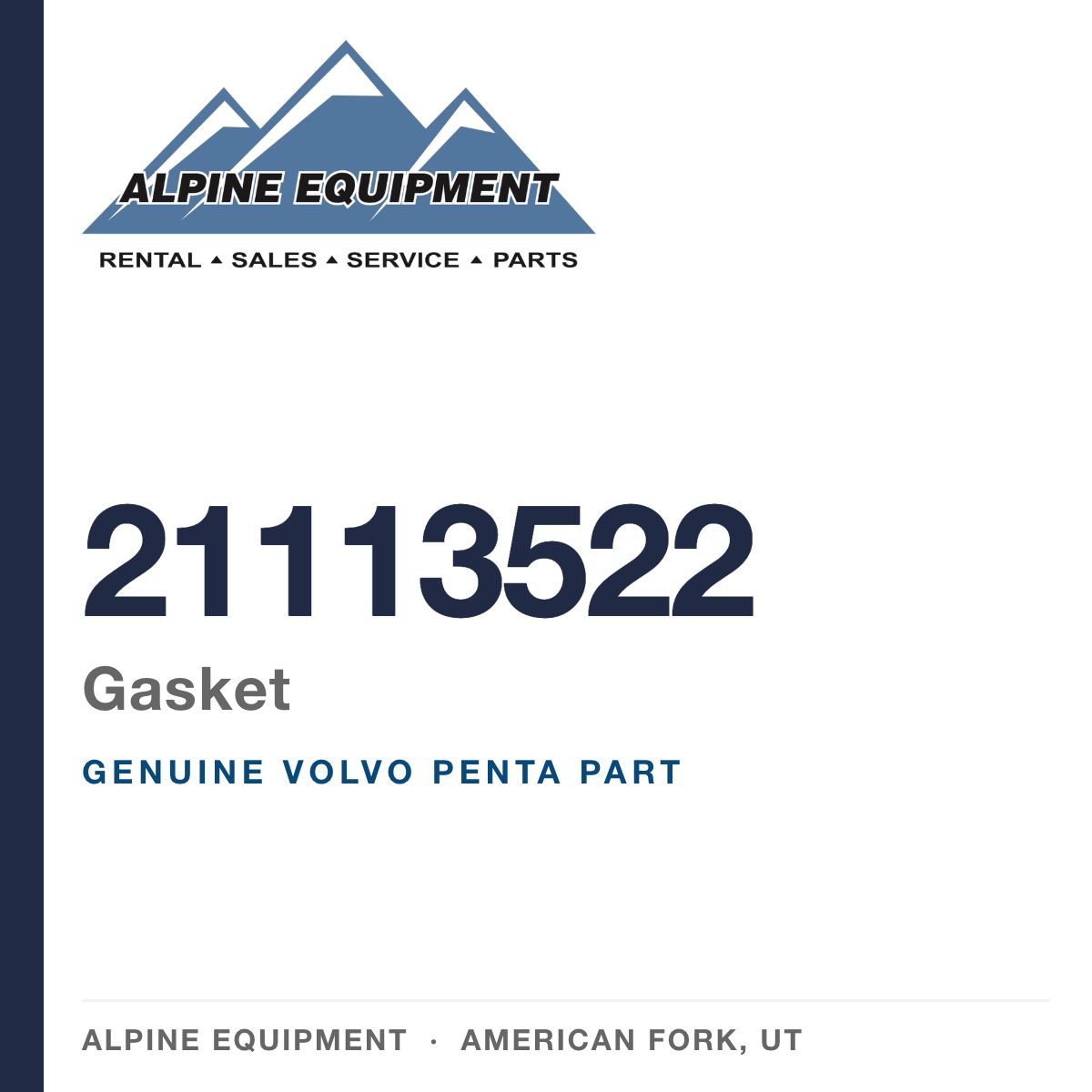 Volvo Penta 21113522 Gasket — genuine part from Alpine Equipment, American Fork UT