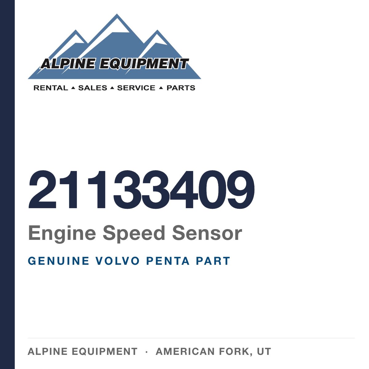 Volvo Penta 21133409 Engine Speed Sensor — genuine part from Alpine Equipment, American Fork UT