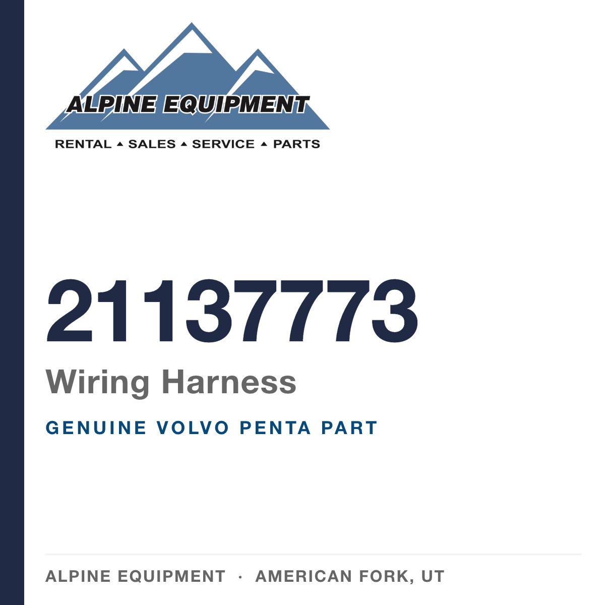 Volvo Penta 21137773 Wiring Harness — genuine part from Alpine Equipment, American Fork UT