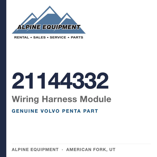 Volvo Penta 21144332 Wiring Harness Module — genuine part from Alpine Equipment, American Fork UT