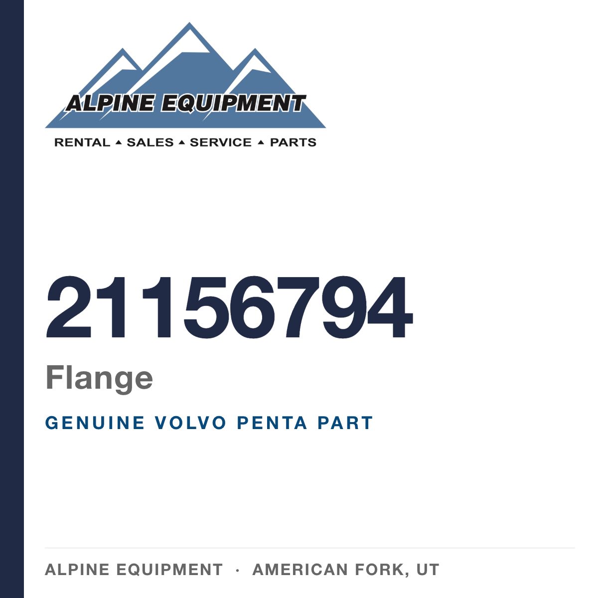 Volvo Penta 21156794 Flange — genuine part from Alpine Equipment, American Fork UT
