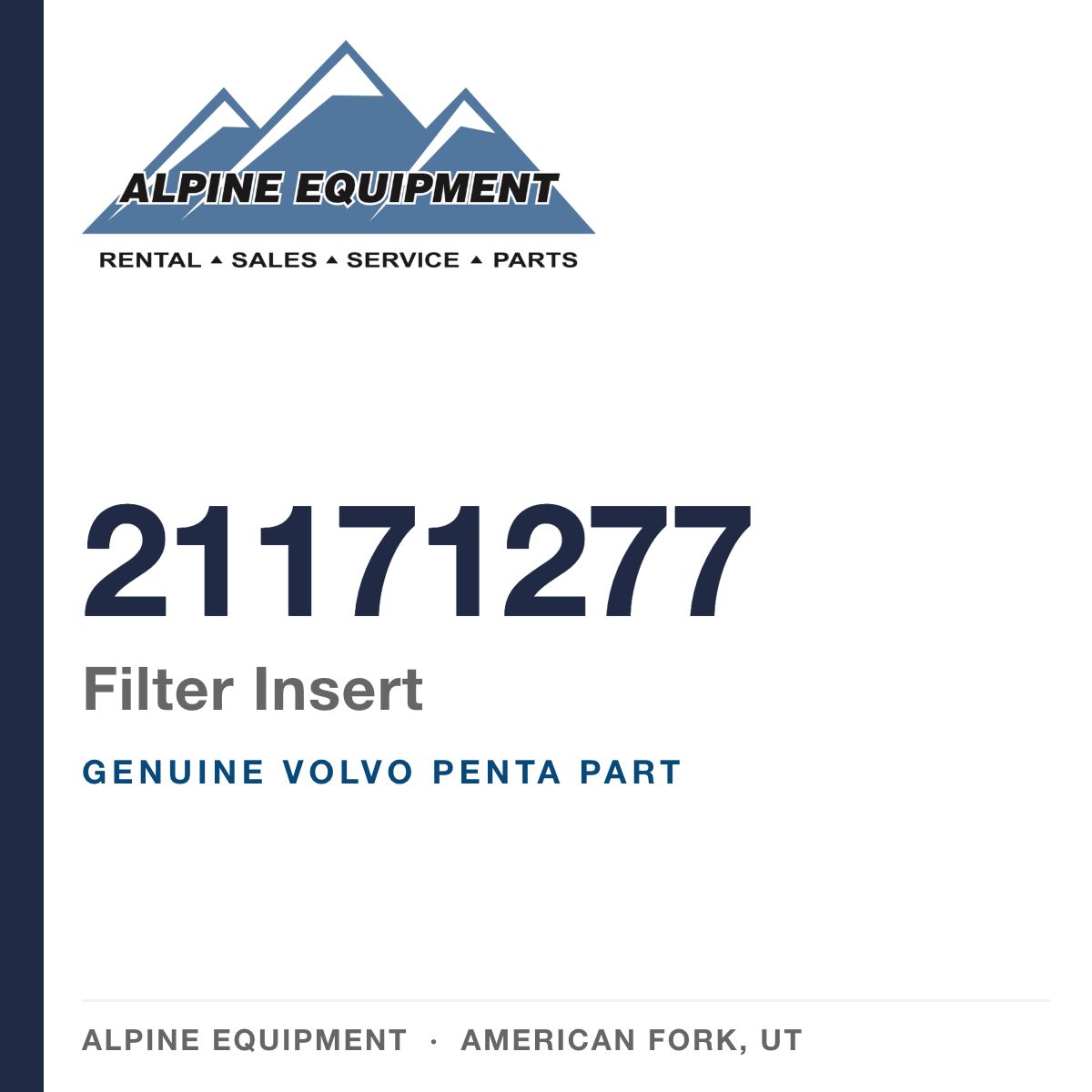 Volvo Penta 21171277 Filter Insert — genuine part from Alpine Equipment, American Fork UT