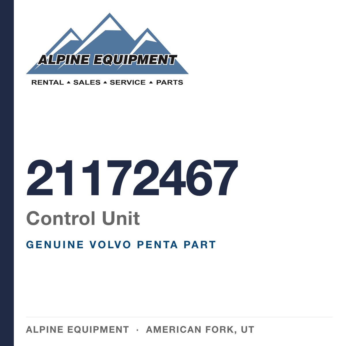Volvo Penta 21172467 Control Unit — genuine part from Alpine Equipment, American Fork UT