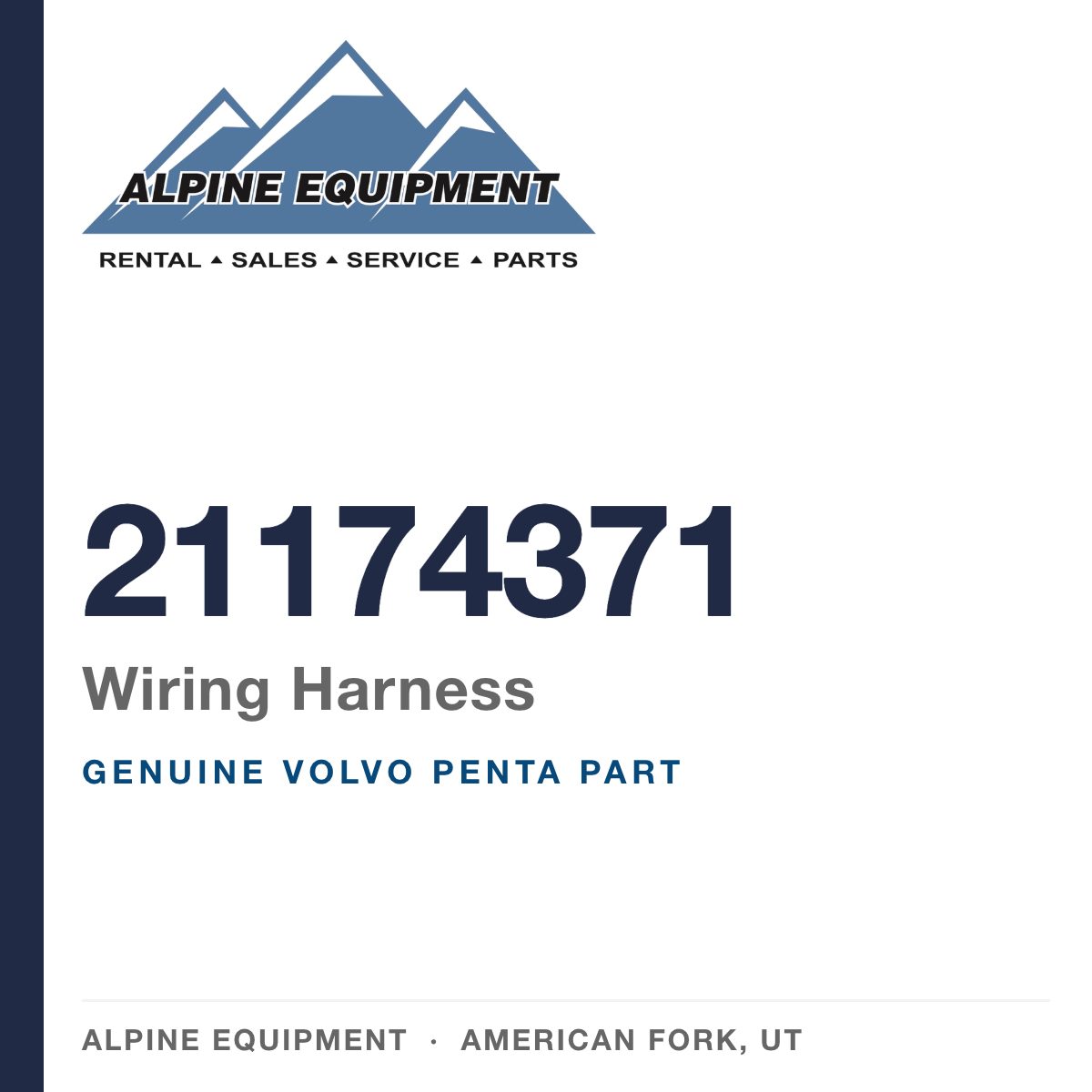 Volvo Penta 21174371 Wiring Harness — genuine part from Alpine Equipment, American Fork UT