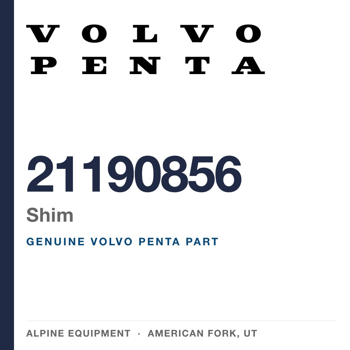Volvo Penta 21190856 Shim — genuine part from Alpine Equipment, American Fork UT
