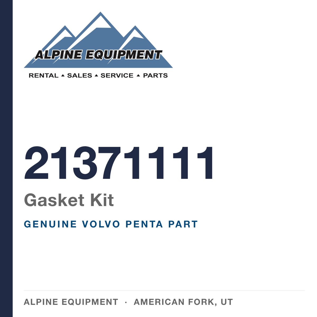 Volvo Penta 21371111 Gasket Kit — genuine part from Alpine Equipment, American Fork UT