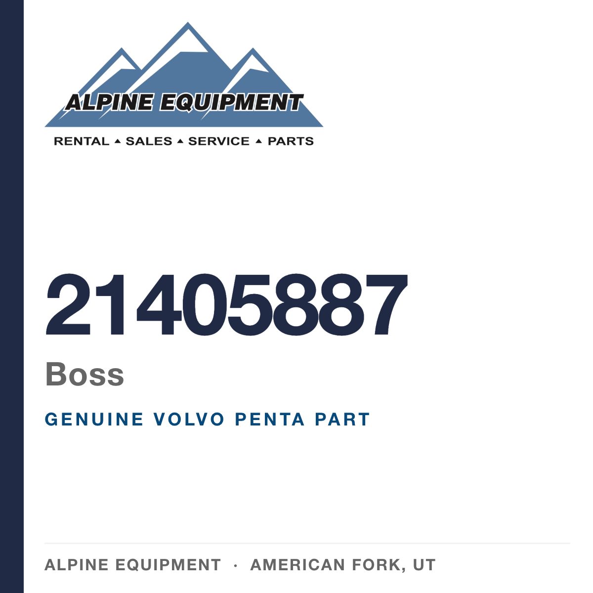 Volvo Penta 21405887 Boss — genuine part from Alpine Equipment, American Fork UT