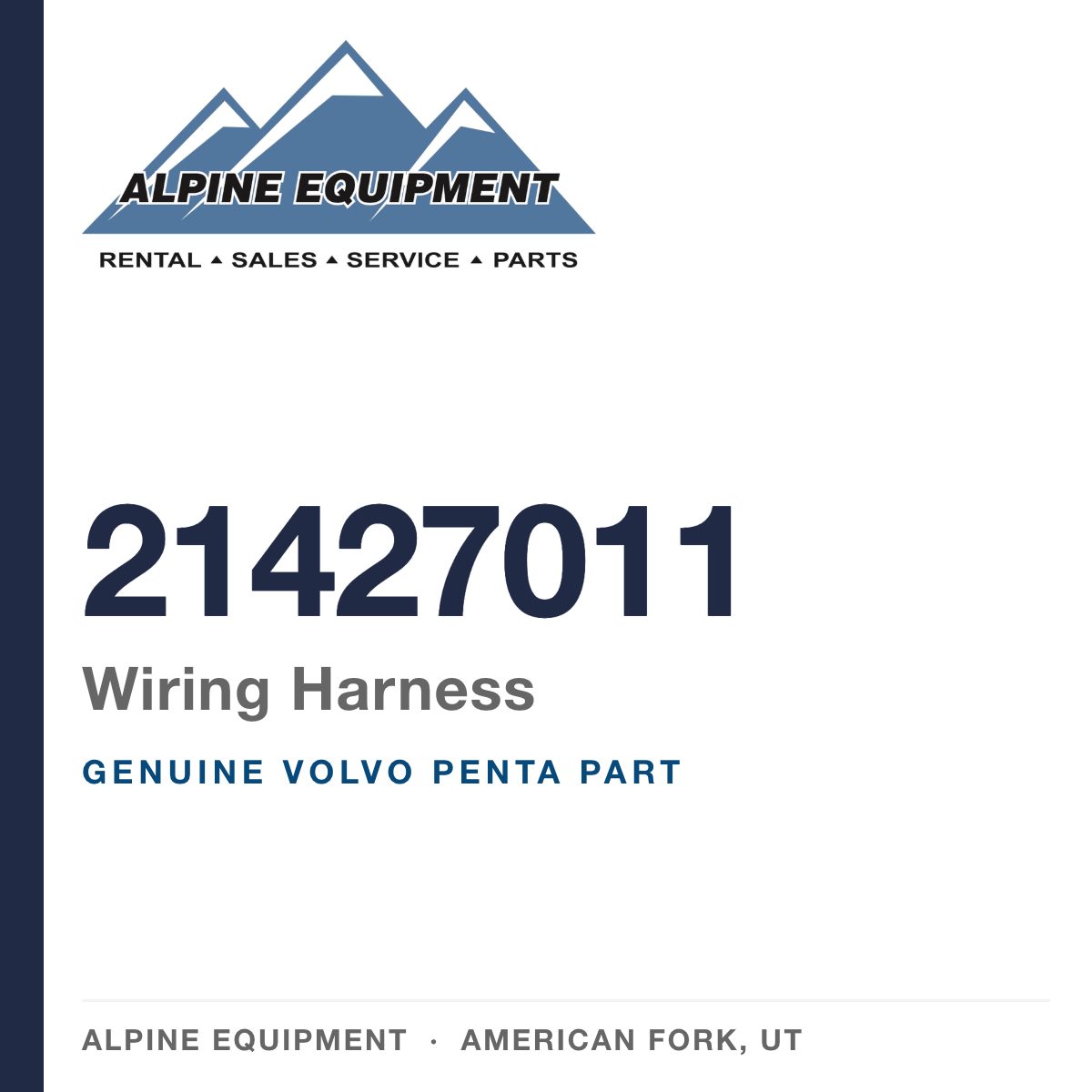 Volvo Penta 21427011 Wiring Harness — genuine part from Alpine Equipment, American Fork UT