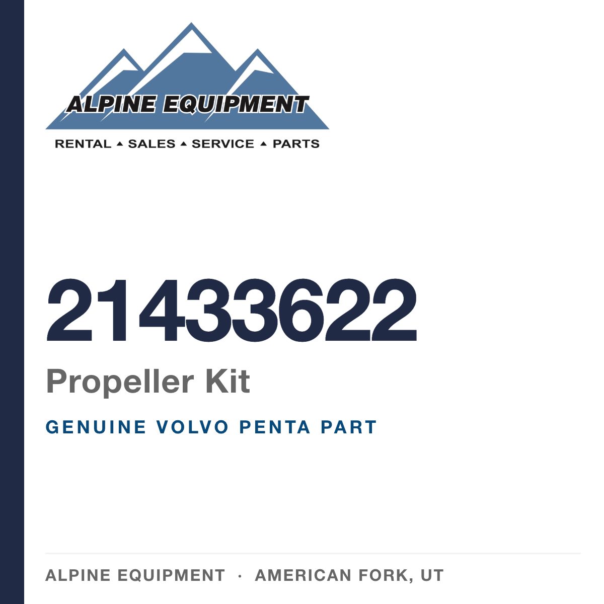 Volvo Penta 21433622 Propeller Kit — genuine part from Alpine Equipment, American Fork UT
