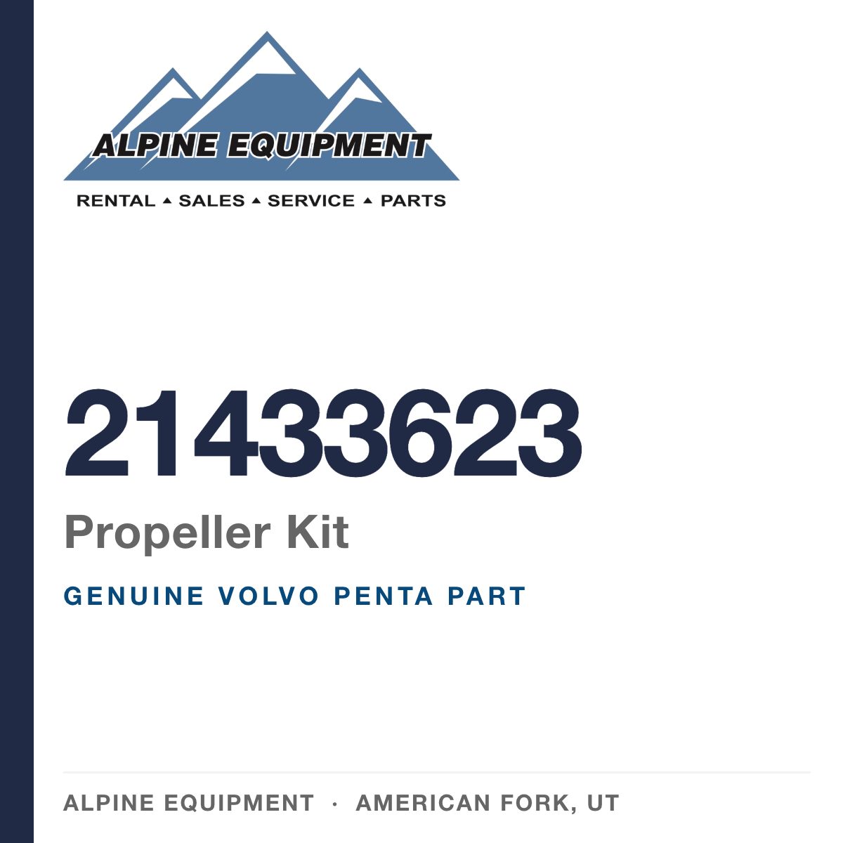 Volvo Penta 21433623 Propeller Kit — genuine part from Alpine Equipment, American Fork UT