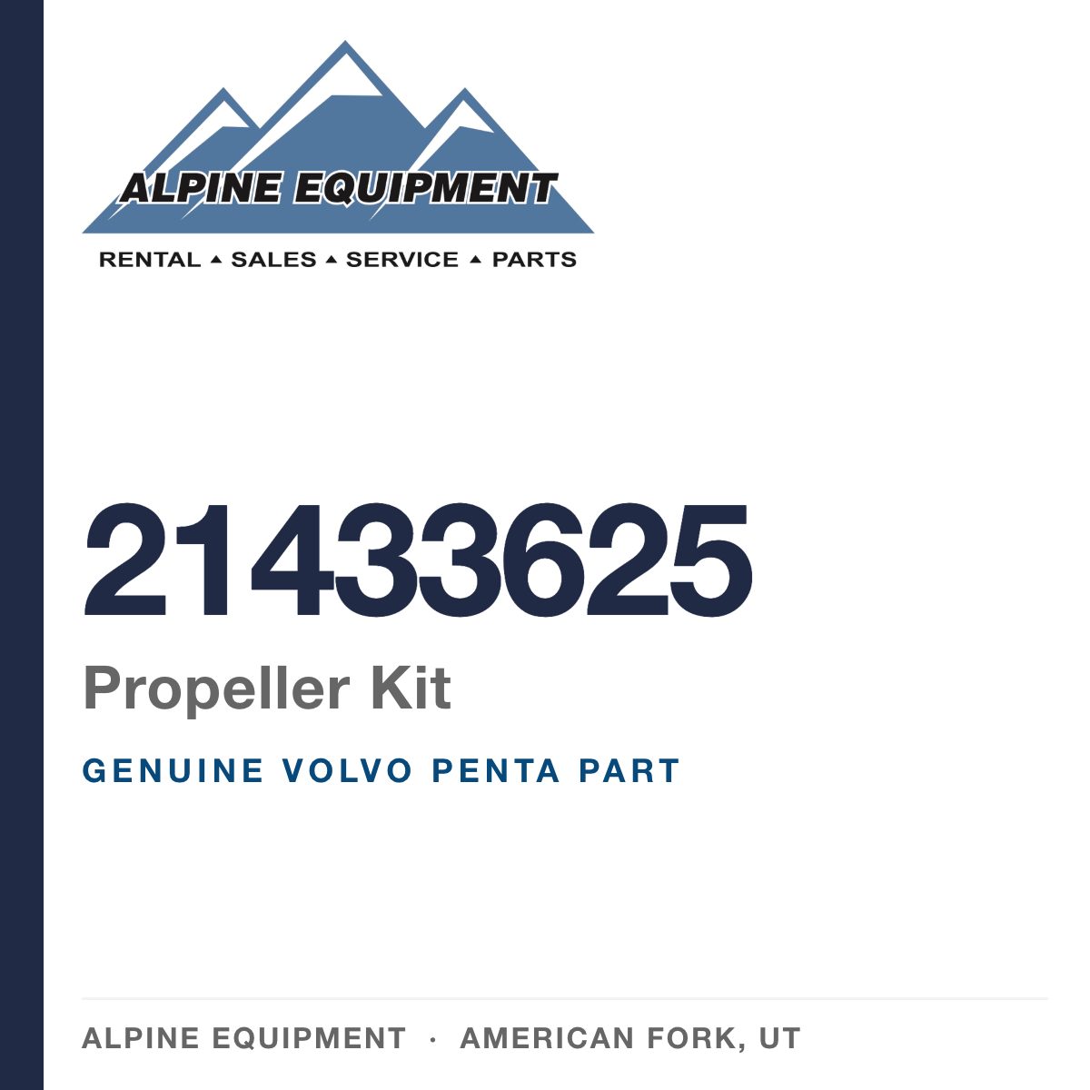 Volvo Penta 21433625 Propeller Kit — genuine part from Alpine Equipment, American Fork UT