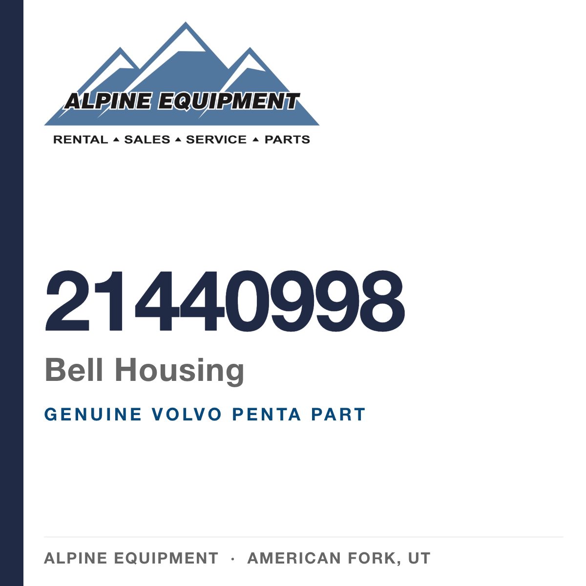 Volvo Penta 21440998 Bell Housing — genuine part from Alpine Equipment, American Fork UT