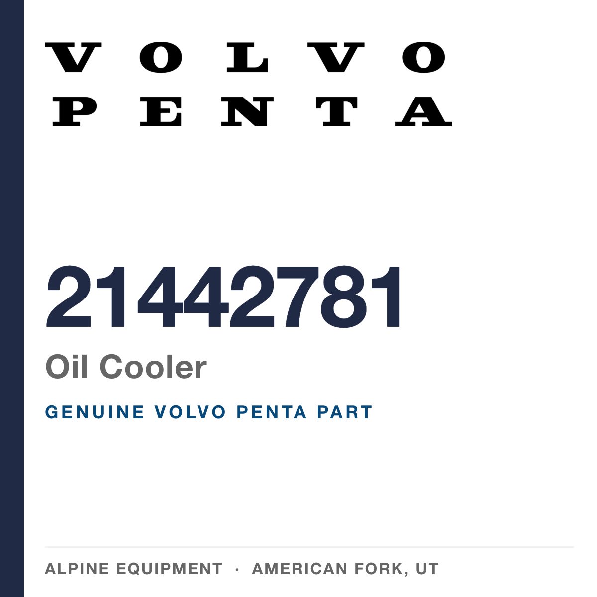 Volvo Penta 21442781 Oil Cooler — genuine part from Alpine Equipment, American Fork UT