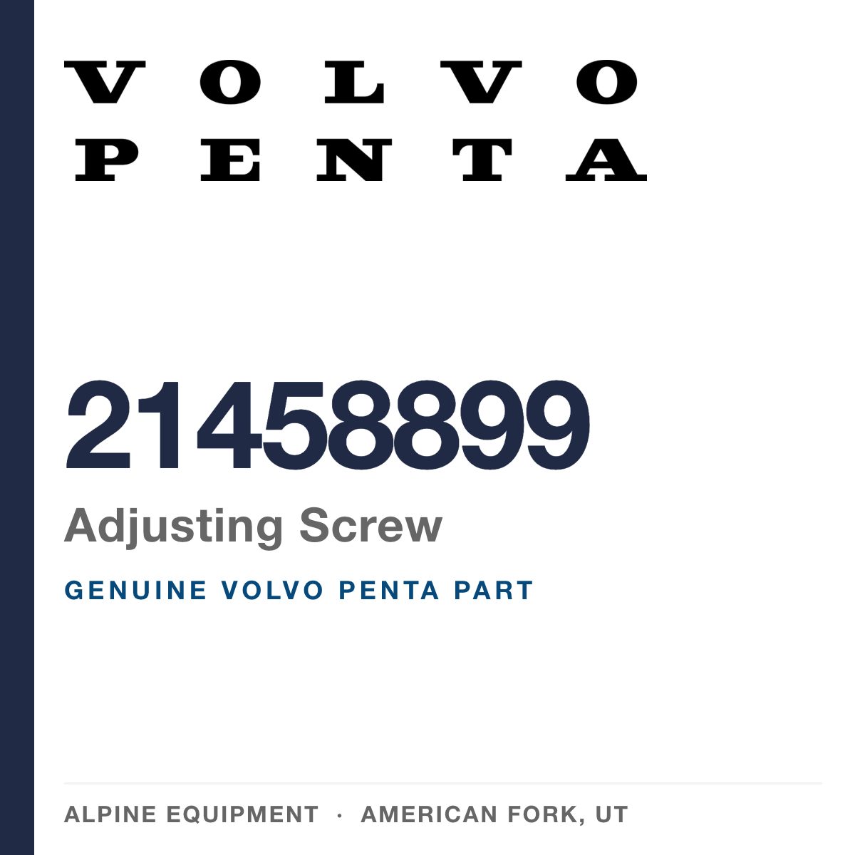 Volvo Penta 21458899 Adjusting Screw — genuine part from Alpine Equipment, American Fork UT