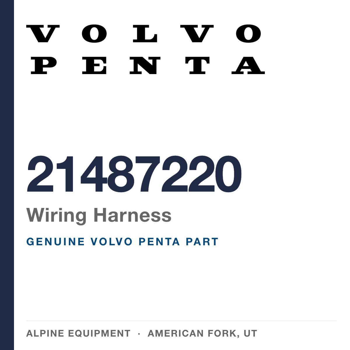 Volvo Penta 21487220 Wiring Harness — genuine part from Alpine Equipment, American Fork UT