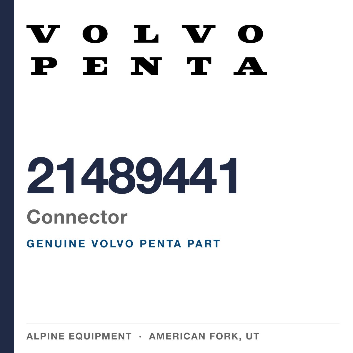 Volvo Penta 21489441 Connector — genuine part from Alpine Equipment, American Fork UT
