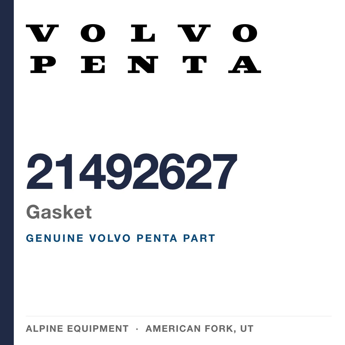 Volvo Penta 21492627 Gasket — genuine part from Alpine Equipment, American Fork UT