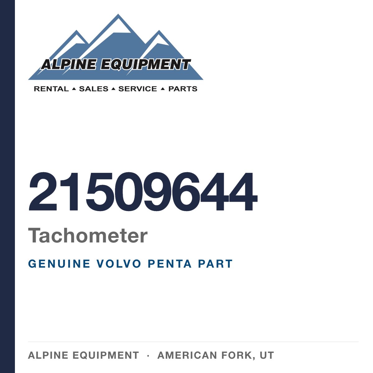 Volvo Penta 21509644 Tachometer — genuine part from Alpine Equipment, American Fork UT