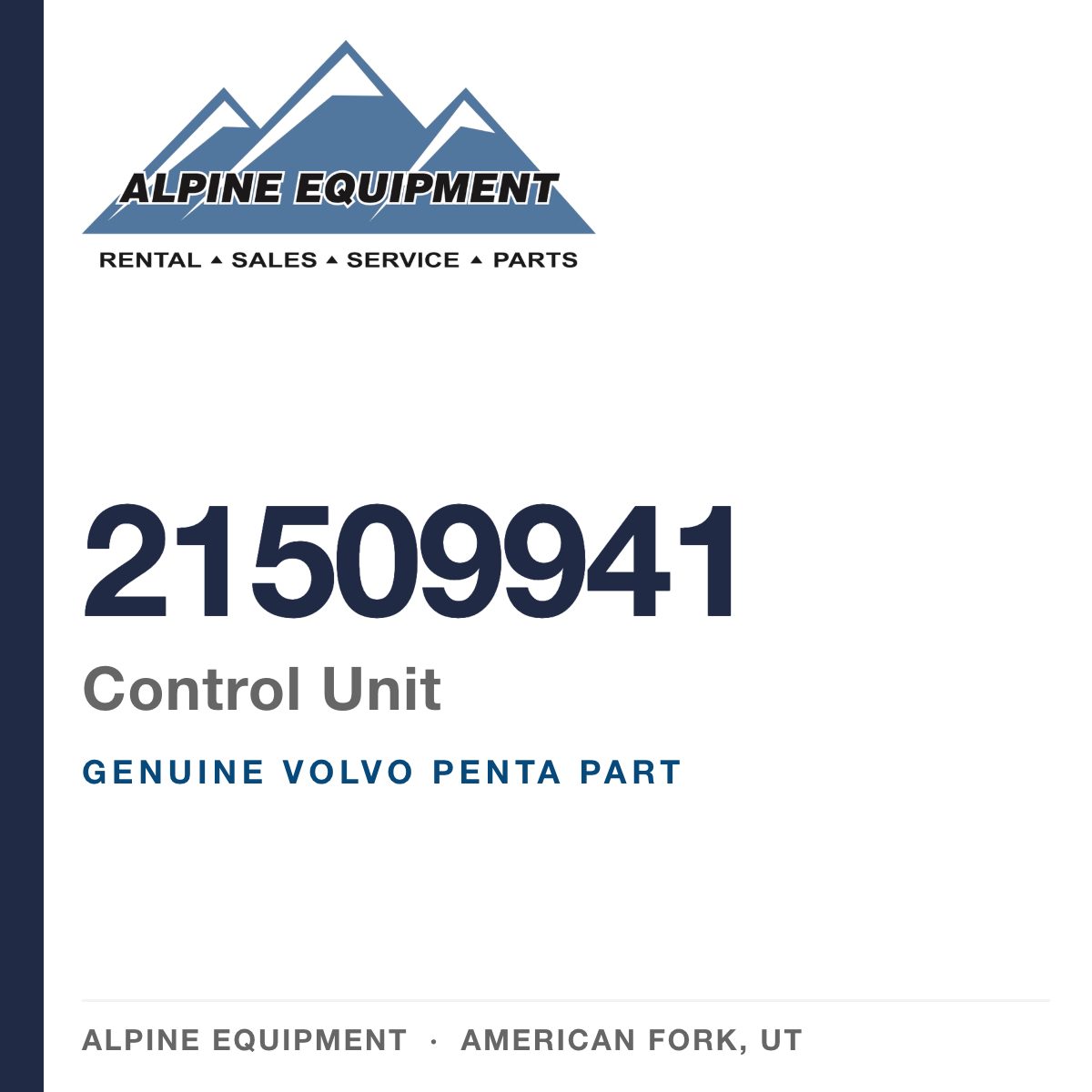 Volvo Penta 21509941 Control Unit — genuine part from Alpine Equipment, American Fork UT