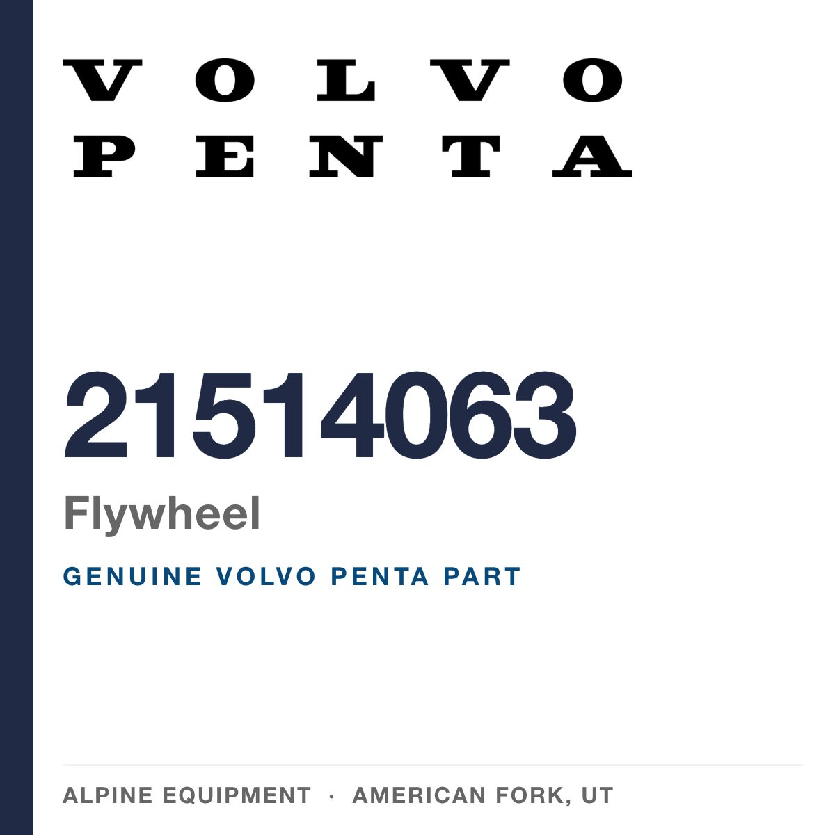 Volvo Penta 21514063 Flywheel — genuine part from Alpine Equipment, American Fork UT