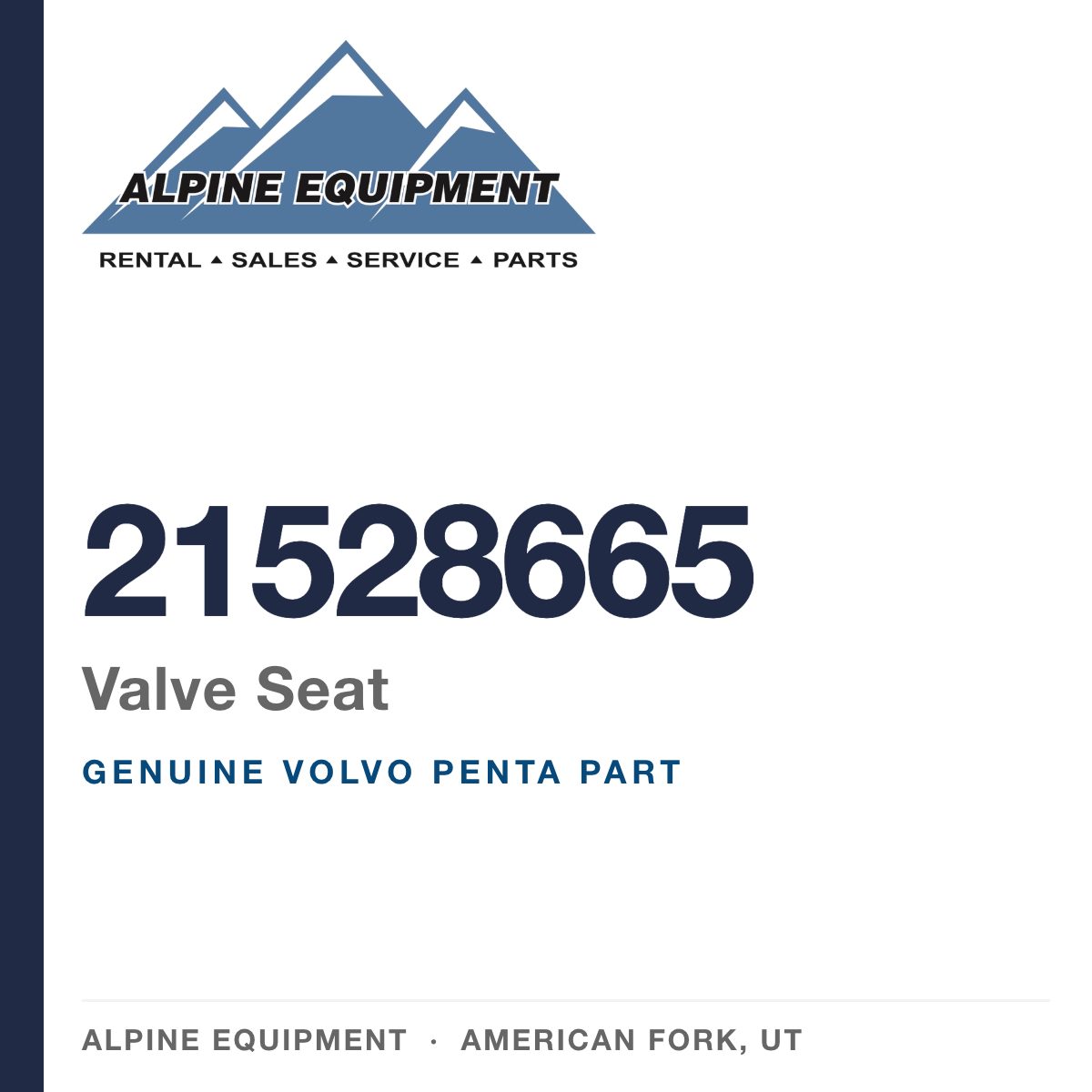 Volvo Penta 21528665 Valve Seat — genuine part from Alpine Equipment, American Fork UT