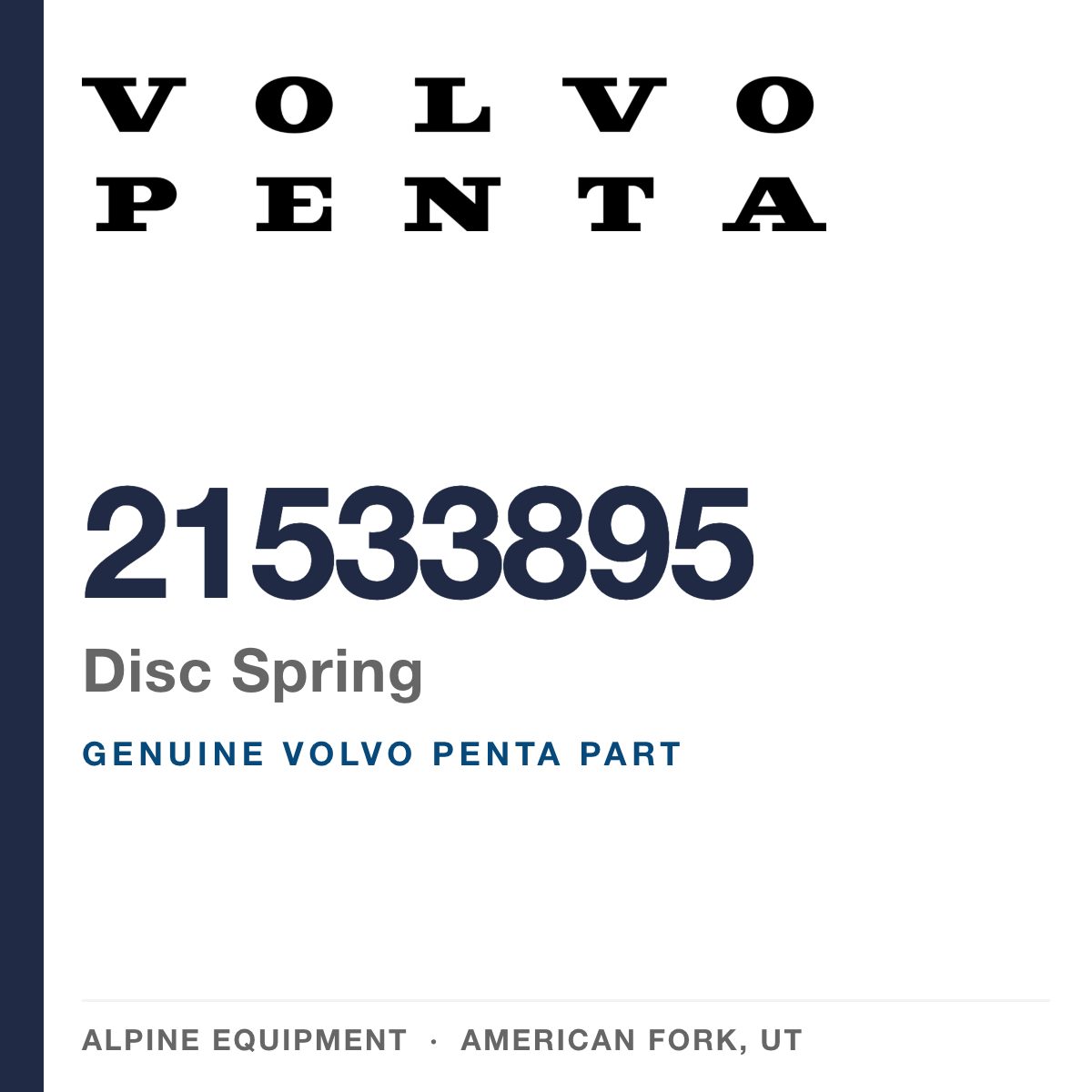 Volvo Penta 21533895 Disc Spring — genuine part from Alpine Equipment, American Fork UT