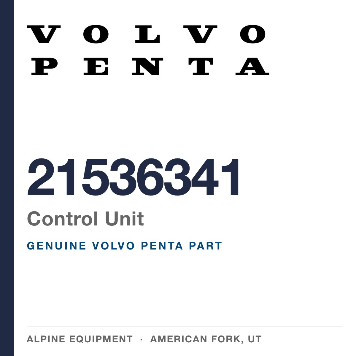 Volvo Penta 21536341 Control Unit — genuine part from Alpine Equipment, American Fork UT