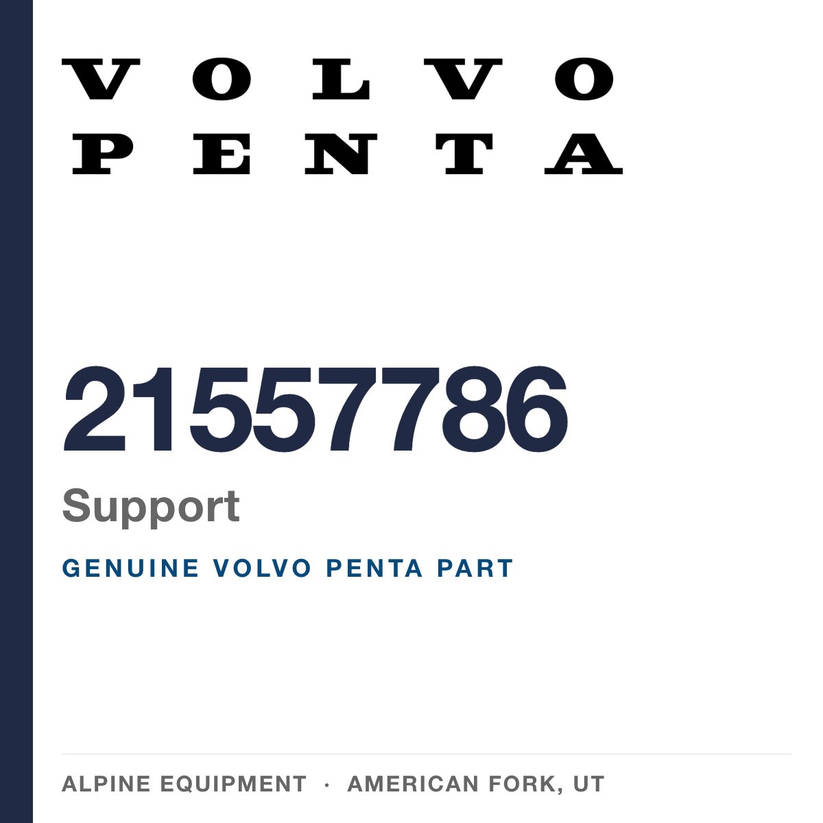 Volvo Penta 21557786 Support — genuine part from Alpine Equipment, American Fork UT