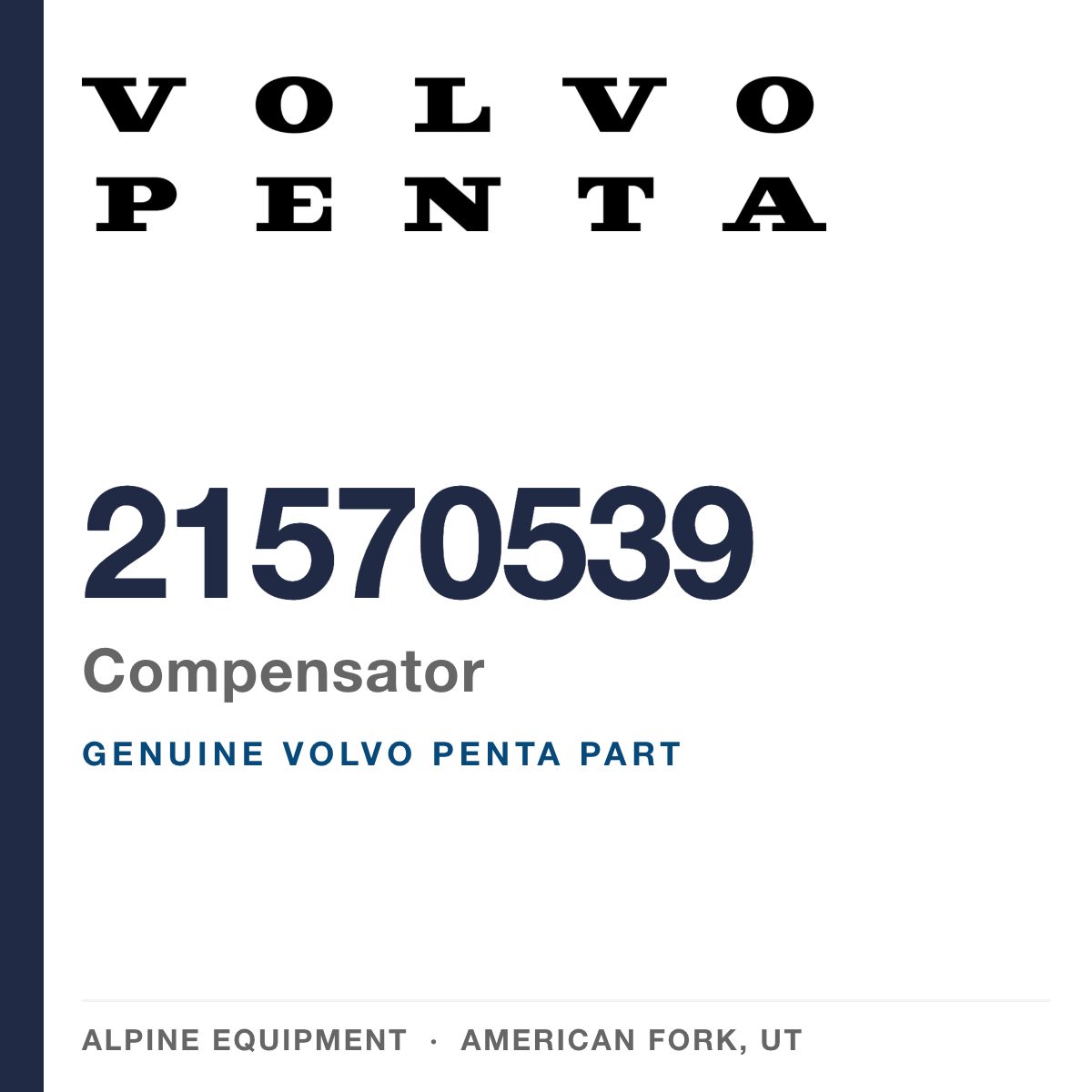 Volvo Penta 21570539 Compensator — genuine part from Alpine Equipment, American Fork UT