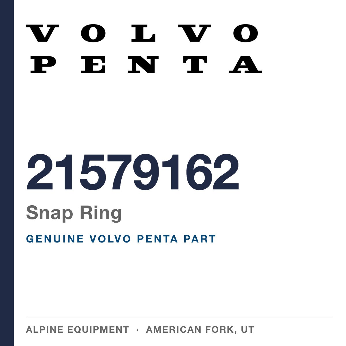Volvo Penta 21579162 Snap Ring — genuine part from Alpine Equipment, American Fork UT