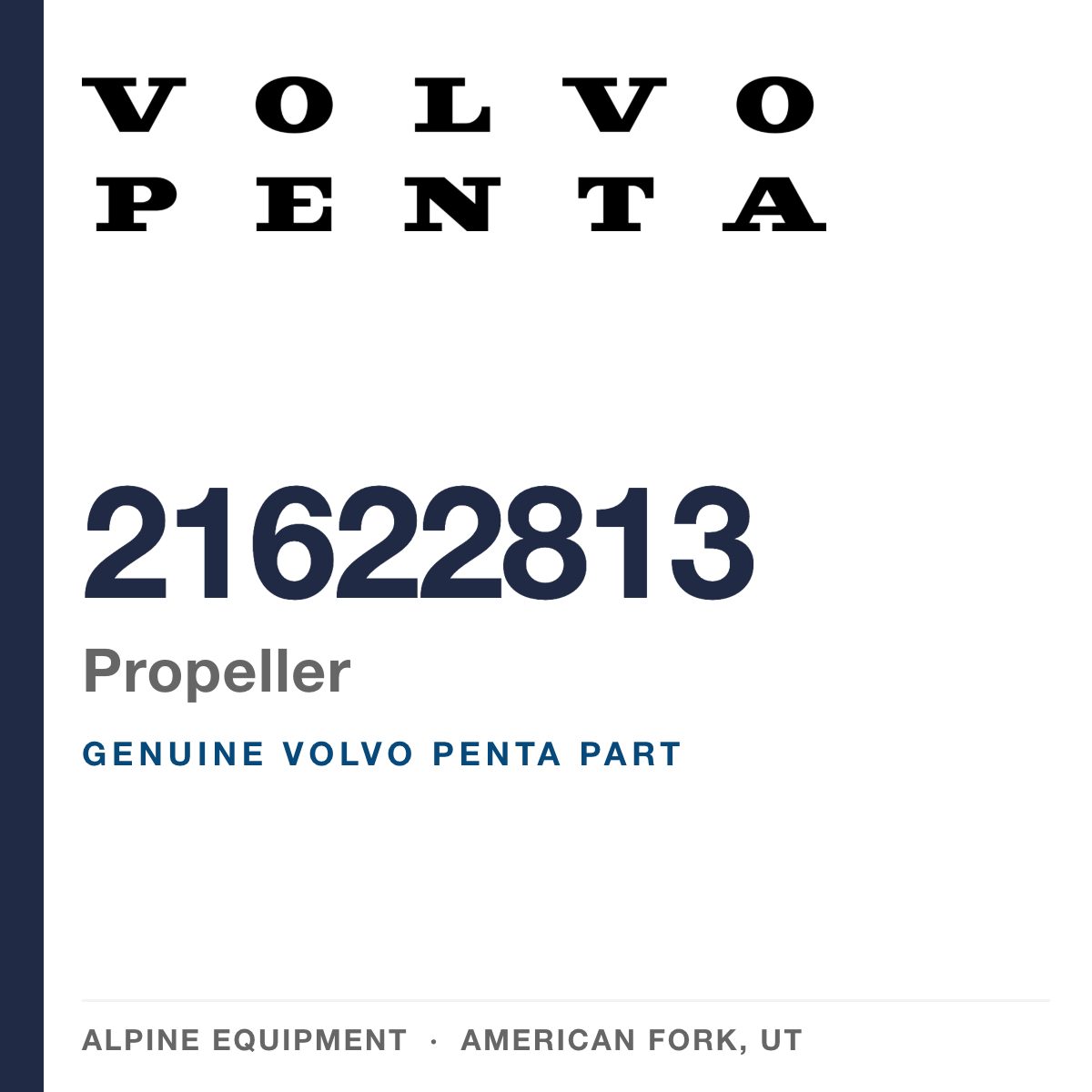 Volvo Penta 21622813 Propeller — genuine part from Alpine Equipment, American Fork UT