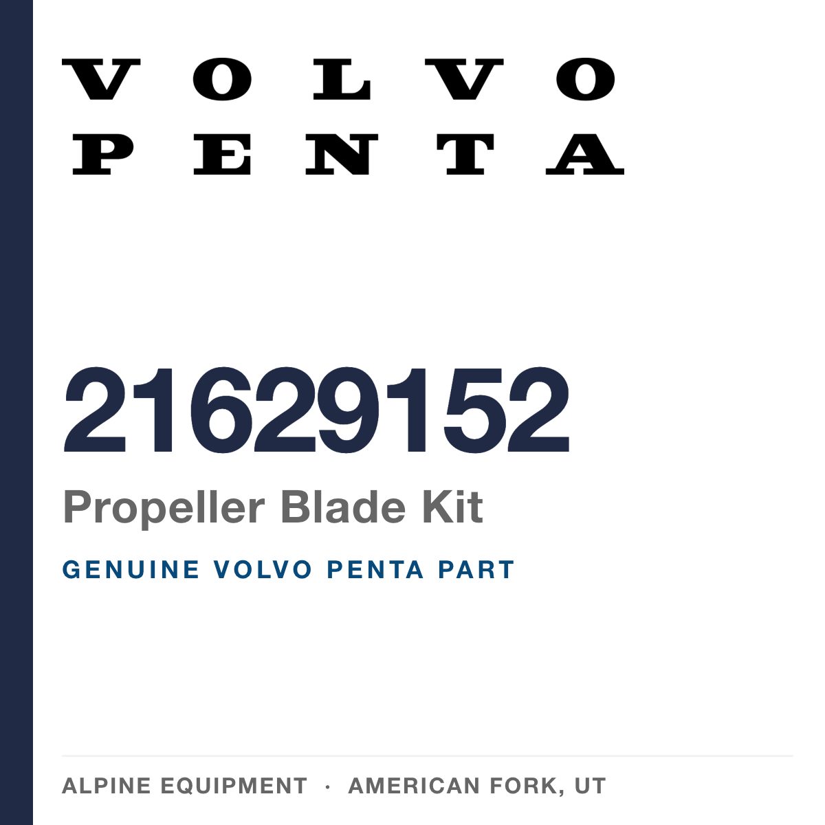 Volvo Penta 21629152 Propeller Blade Kit — genuine part from Alpine Equipment, American Fork UT