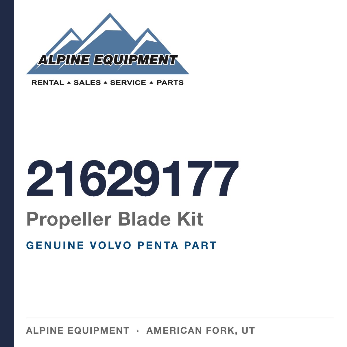 Volvo Penta 21629177 Propeller Blade Kit — genuine part from Alpine Equipment, American Fork UT