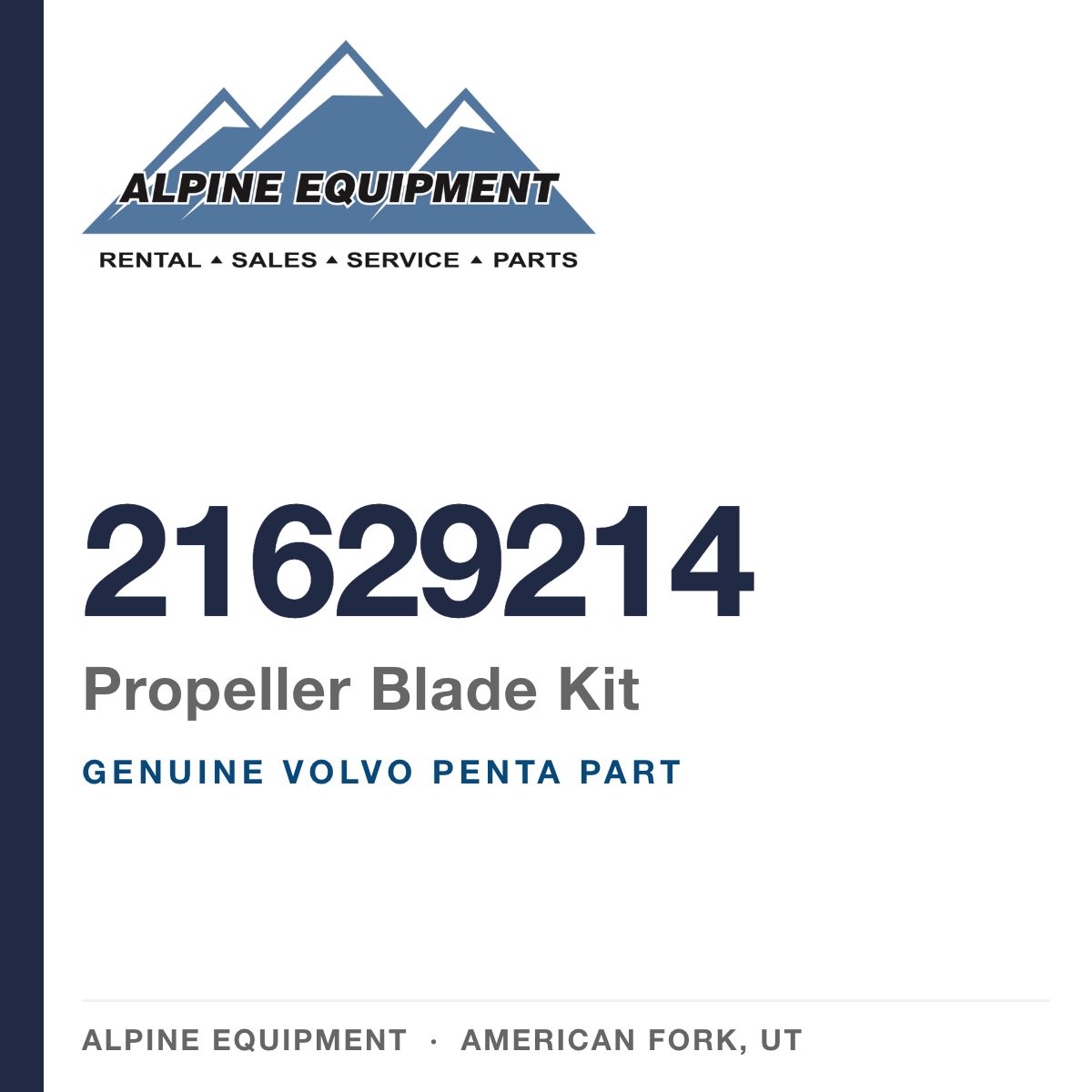 Volvo Penta 21629214 Propeller Blade Kit — genuine part from Alpine Equipment, American Fork UT