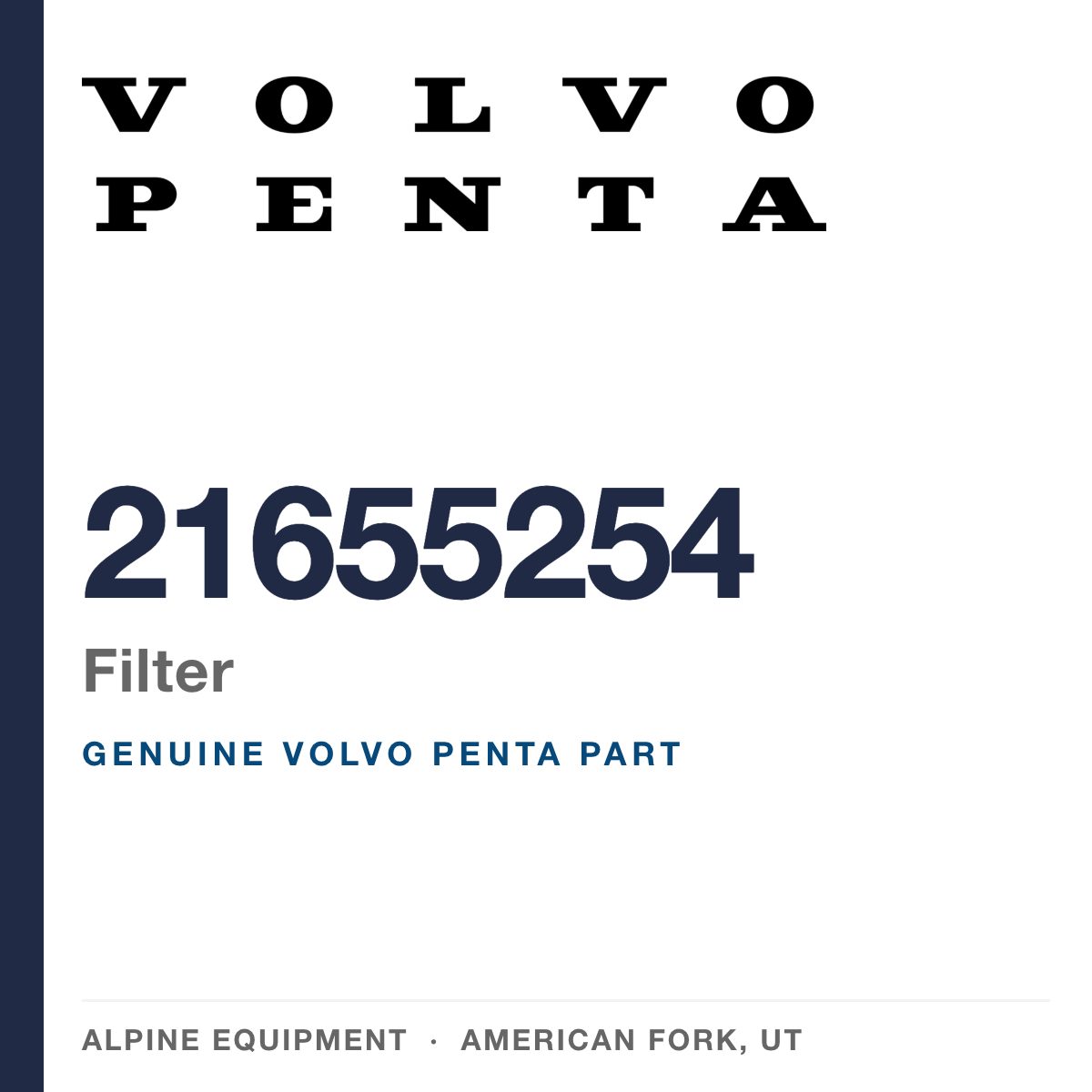 Volvo Penta 21655254 Filter — genuine part from Alpine Equipment, American Fork UT