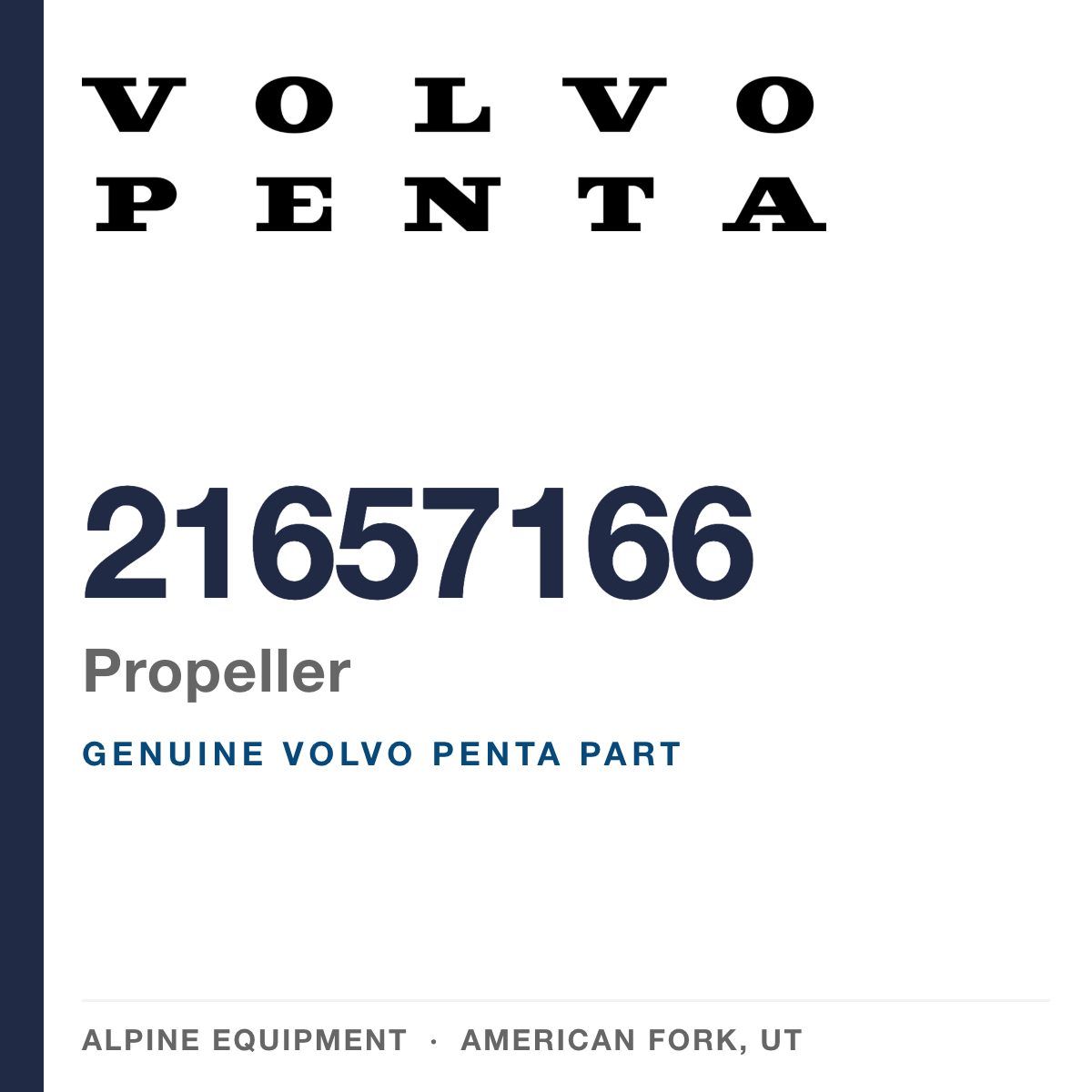 Volvo Penta 21657166 Propeller — genuine part from Alpine Equipment, American Fork UT