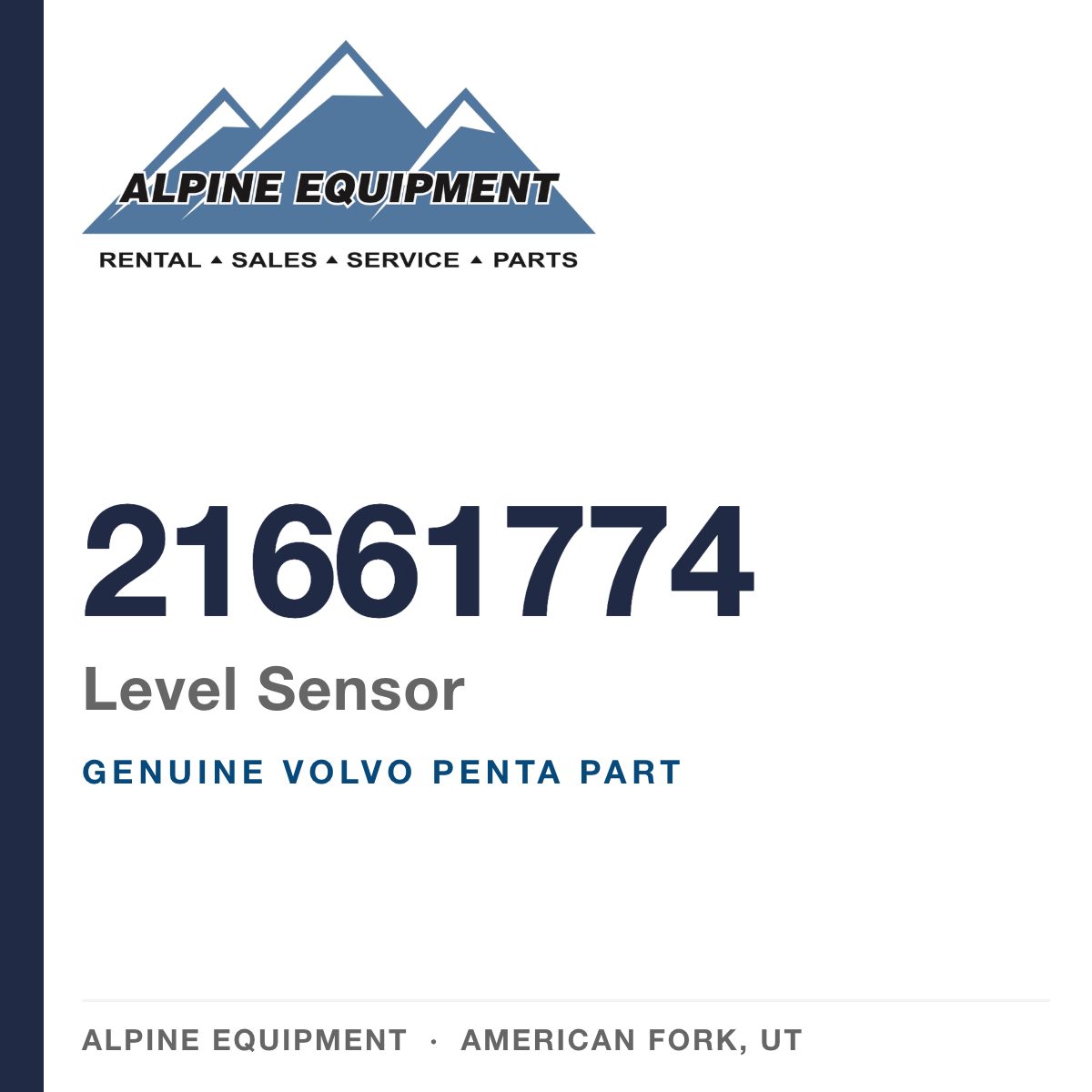 Volvo Penta 21661774 Level Sensor — genuine part from Alpine Equipment, American Fork UT