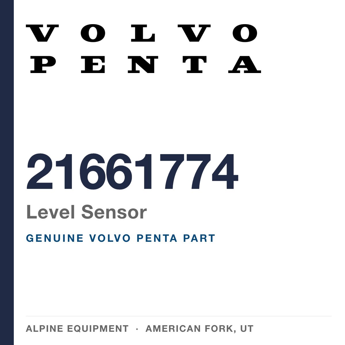 Volvo Penta 21661774 Level Sensor — genuine part from Alpine Equipment, American Fork UT