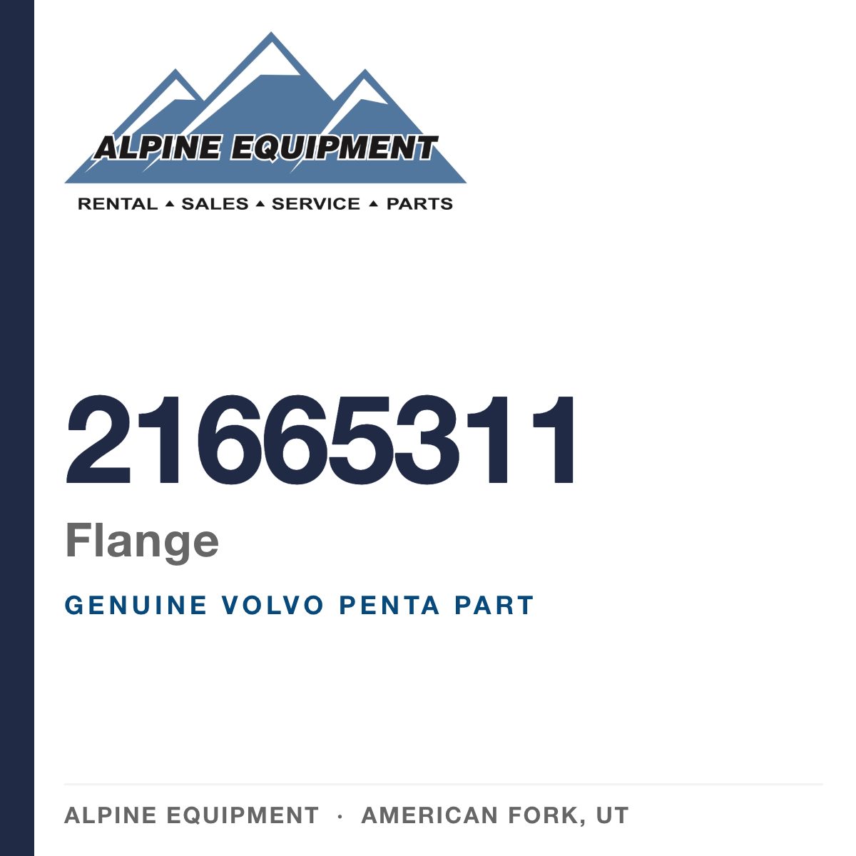 Volvo Penta 21665311 Flange — genuine part from Alpine Equipment, American Fork UT