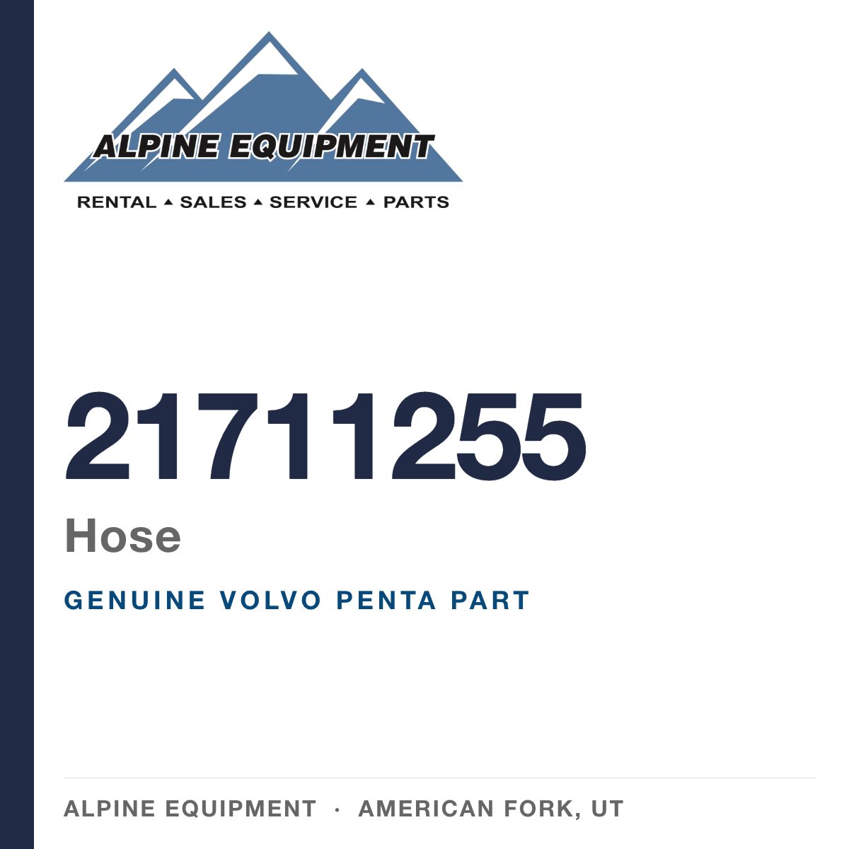 Volvo Penta 21711255 Hose — genuine part from Alpine Equipment, American Fork UT